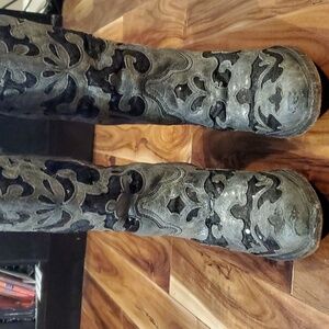 Corral Boots Grey & Black Corral boots with sequins Size: 7